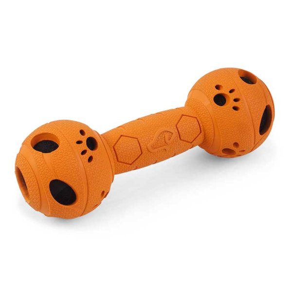 Nunbell Orange and White Rubber Ball Chew Dog Toy - Ziggy Pupps