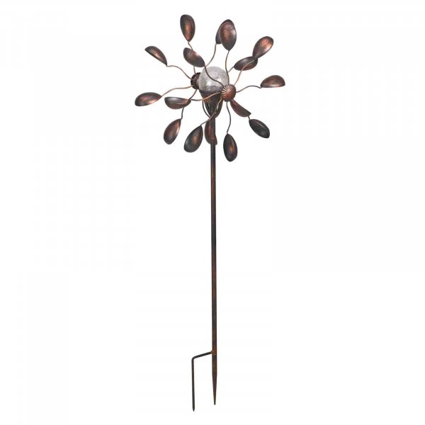 Gemini Wind Spinner with Solar Crackle Globe : Smart Garden Products