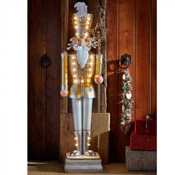 InLit Giant Nutcracker, Gold & White : Smart Garden Products